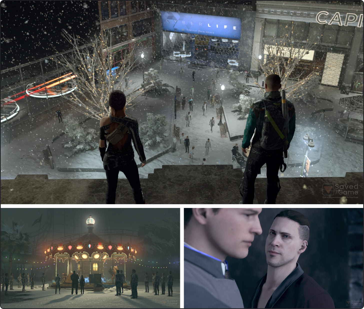 A collage of images from Detroit: Become Human!