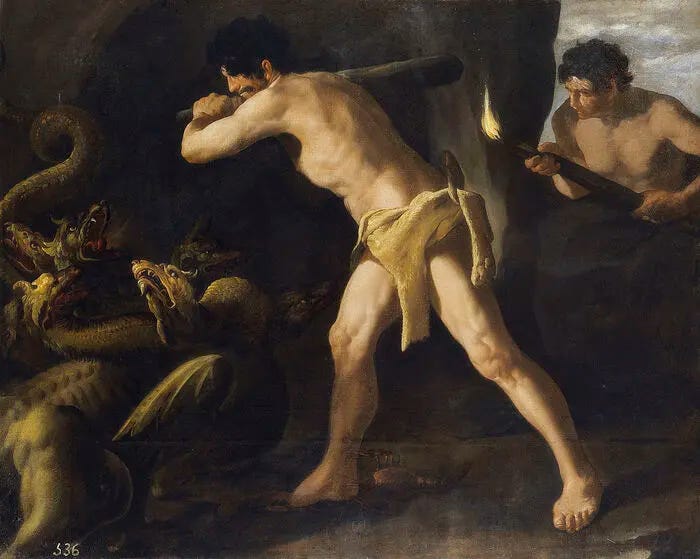 Francisco de Zurbarán, Hércules lucha con la hidra de Lerna, 1634, Museo del Prado, Madrid.