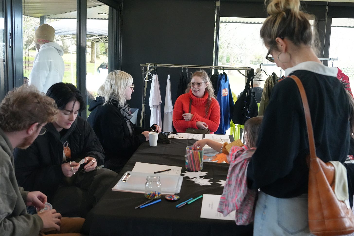 Market goers enjoy the Matariki market