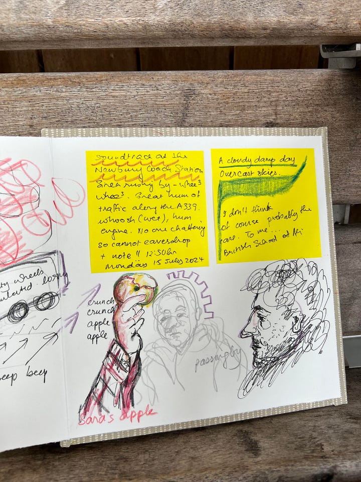 Sketchbook Stories from Newbury Bus station!