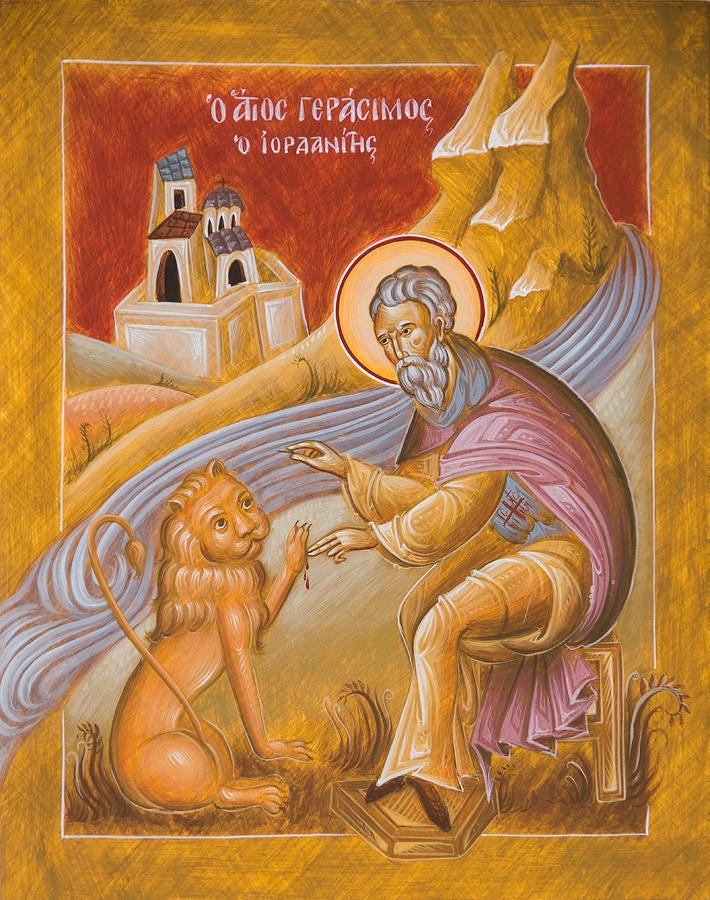 St Gerasimos of the Jordan Painting by Julia Bridget Hayes - Pixels