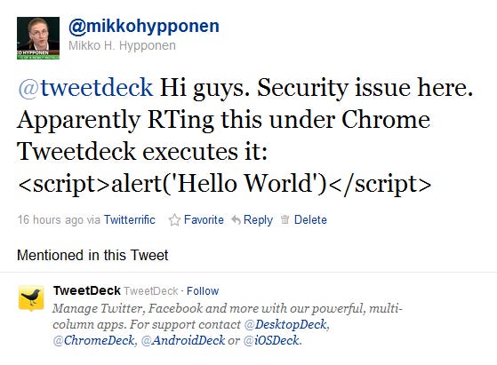 Tweetdeck XSS