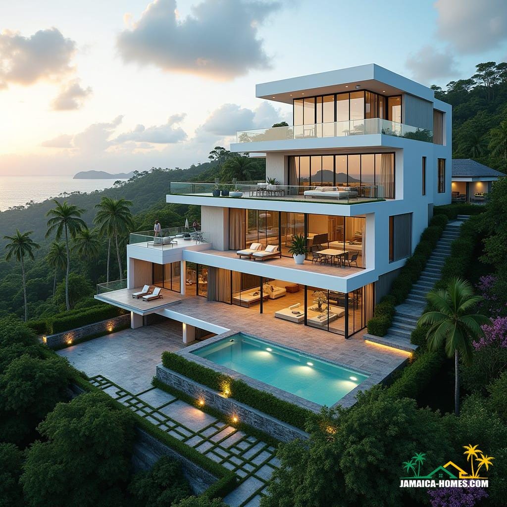 Modern luxury residential real estate, jamaica caribbean