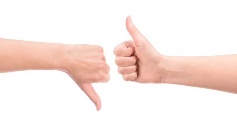 Thumbs up thumbs down