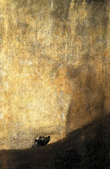 The Dog, ca. 1820, Francisco Goya The Dog, ca. 1820, Francisco Goya