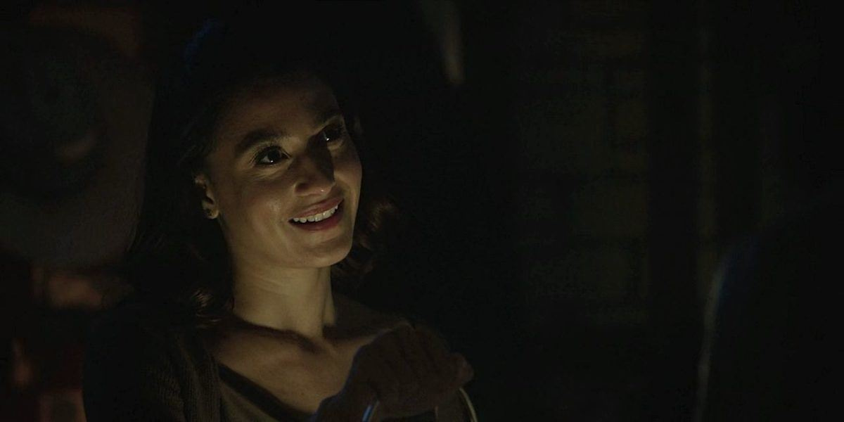 WAlker Cassie smiling at Kevin outside in cold on Thanksgiving. WAlker Cassie smiling at Kevin outside in cold on Thanksgiving.