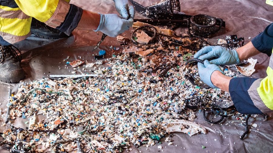 Plastic catch offshore during The Ocean Cleanup's cleanup mission Plastic catch offshore during The Ocean Cleanup's cleanup mission