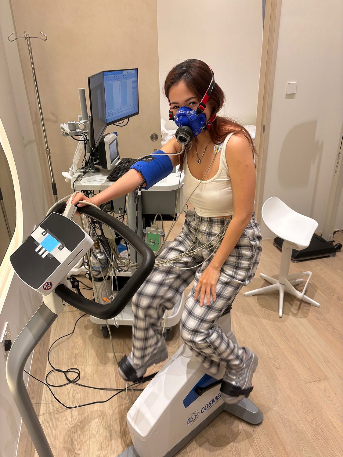 The writer tries the VO2 Max test, one of the key tests found in longevity clinics. The writer tries the VO2 Max test, one of the key tests found in longevity clinics.