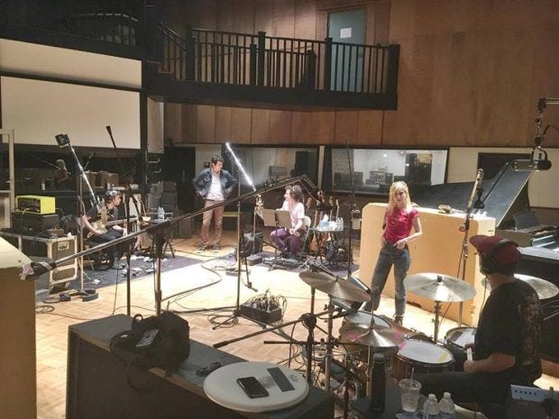 Photo of Paramore recording in RCA Studio A