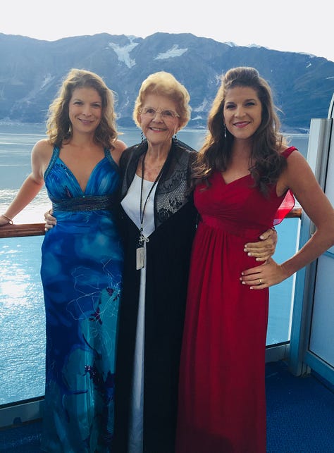 photos of Cruise Director Jess and her friends and family on various Princess Cruises - Voice of the Ocean