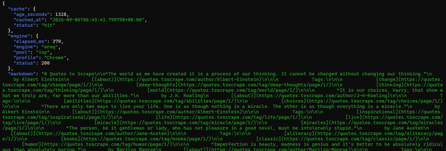 The response produced by the Cloud API The response produced by the Cloud API
