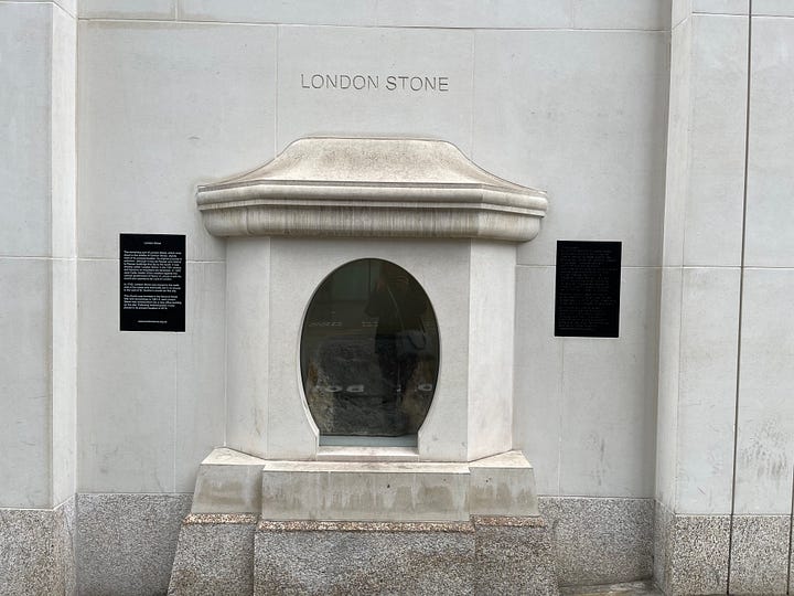London Stone, in its special alcove, on Cannon Street