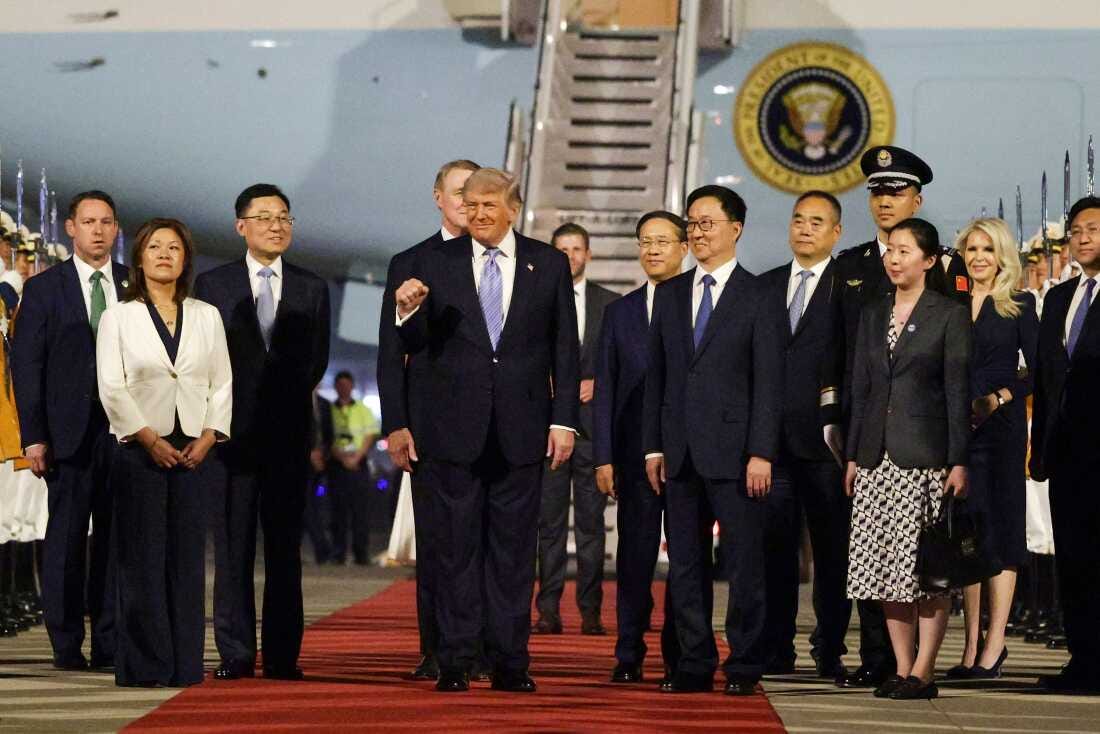 Trump lands in China as Iran war smolders : NPR