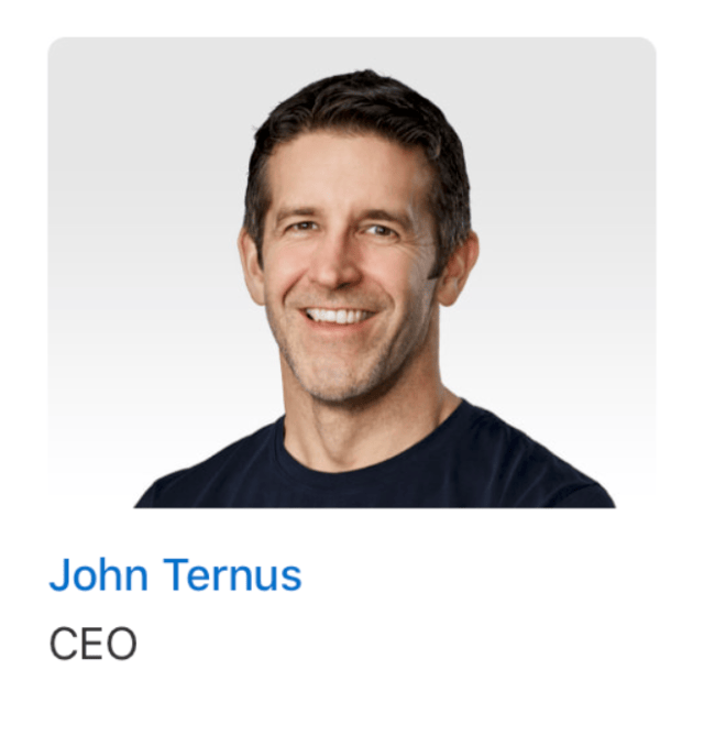Apple's updates Leadership page now lsits John Ternus as CEO Apple's updates Leadership page now lsits John Ternus as CEO