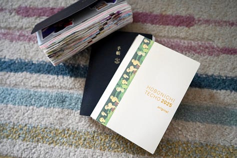 a series of images of the A6 Hobonichi planner
