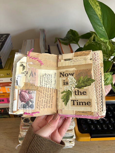 Stacks of art journals on my bookshelves.