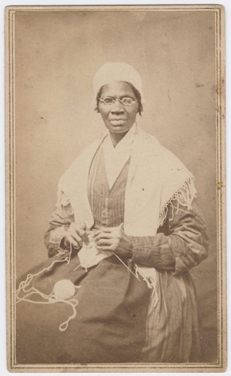 Sojourner Truth with knitting