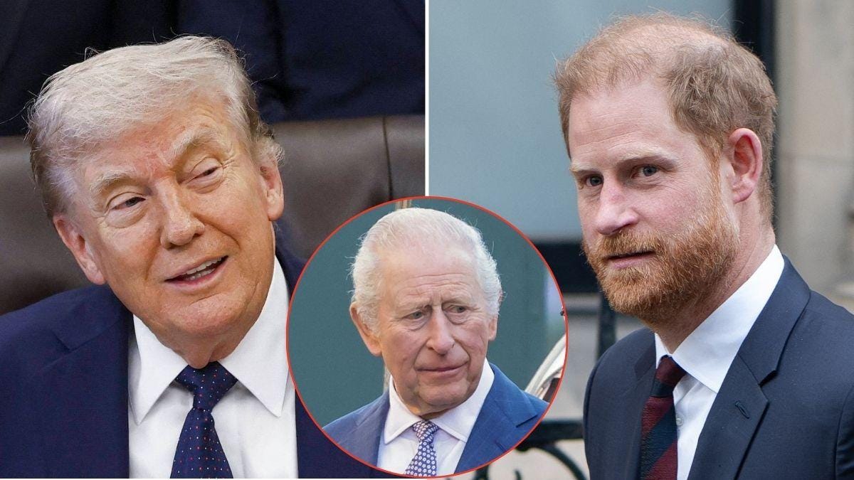 picture of Donald Trump, King Charles and Prince Harry picture of Donald Trump, King Charles and Prince Harry