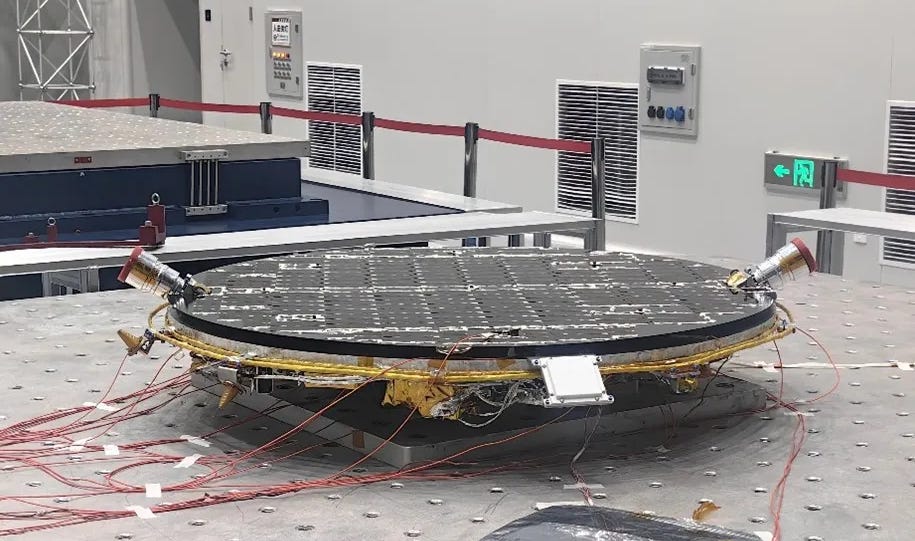 The Lilac-3 ultra-flat satellite undergoing pre-launch testing.