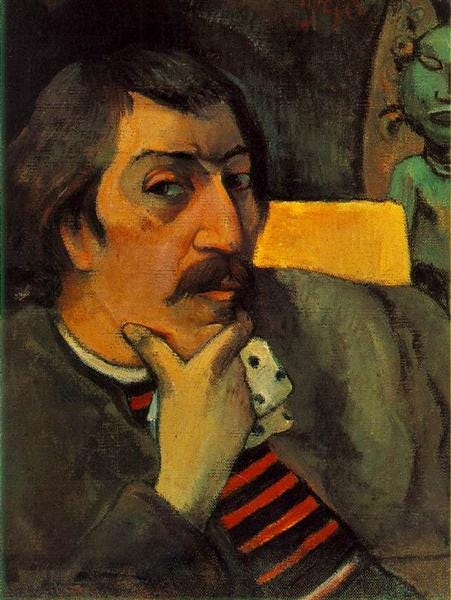 Self Portrait with the Idol, c.1893 - Paul Gauguin - WikiArt.org