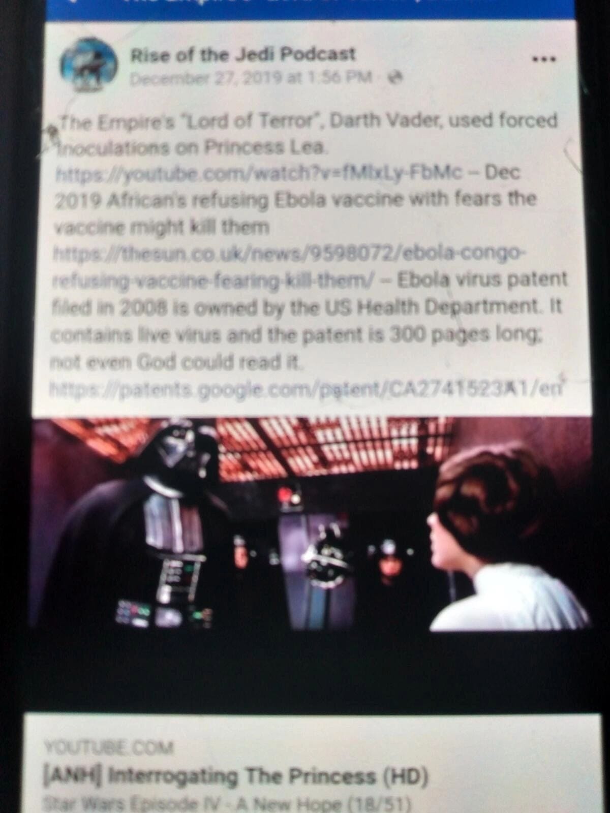 Biden's Torture Droid & Bioweapon Vaccines predicted Dec 27 2019 https://facebook.com/riseofthejedi