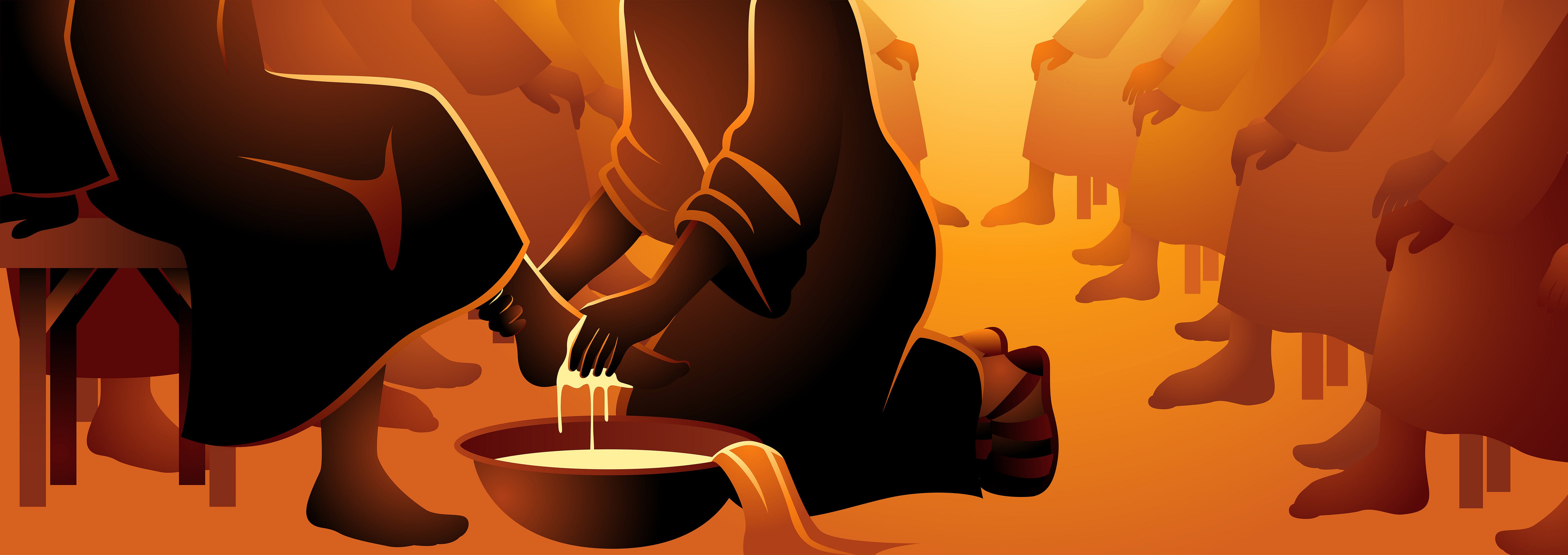 Jesus washing apostles feet By rudall30 - Adobe Stock licensed