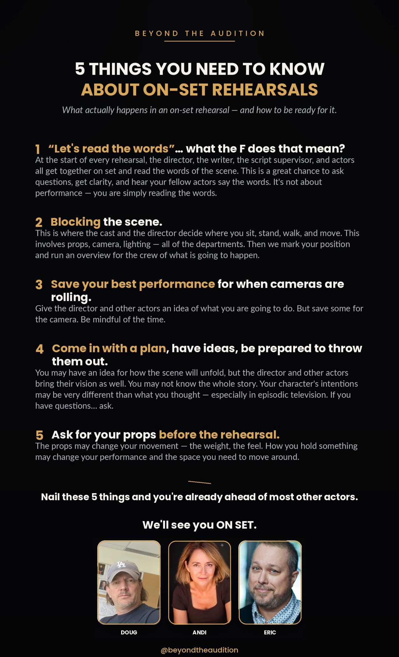 5 Things You Need to Know About On-Set Rehearsals