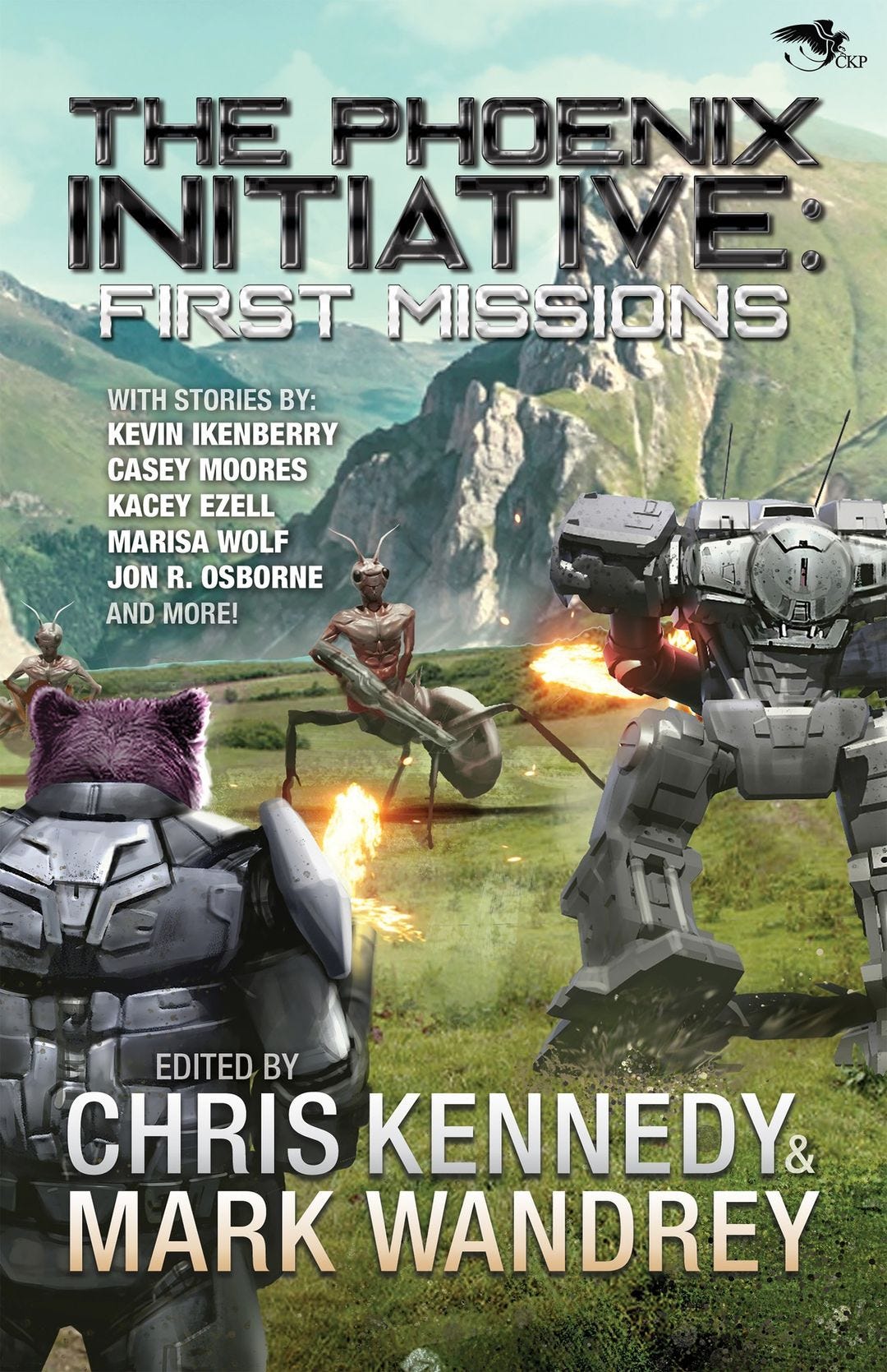 May be an image of text that says 'THE PHOENIX INI INITIATIVE TIAT FIRST MISSIONS WITH STORIES BY: KEVIN IKENBERRY CASEY MOORES KACEY EZELL MARISA WOLF JON R. OSBORNE AND MORE! EDITED BY CHRIS KENNEDY& MARK WANDREY' May be an image of text that says 'THE PHOENIX INI INITIATIVE TIAT FIRST MISSIONS WITH STORIES BY: KEVIN IKENBERRY CASEY MOORES KACEY EZELL MARISA WOLF JON R. OSBORNE AND MORE! EDITED BY CHRIS KENNEDY& MARK WANDREY'