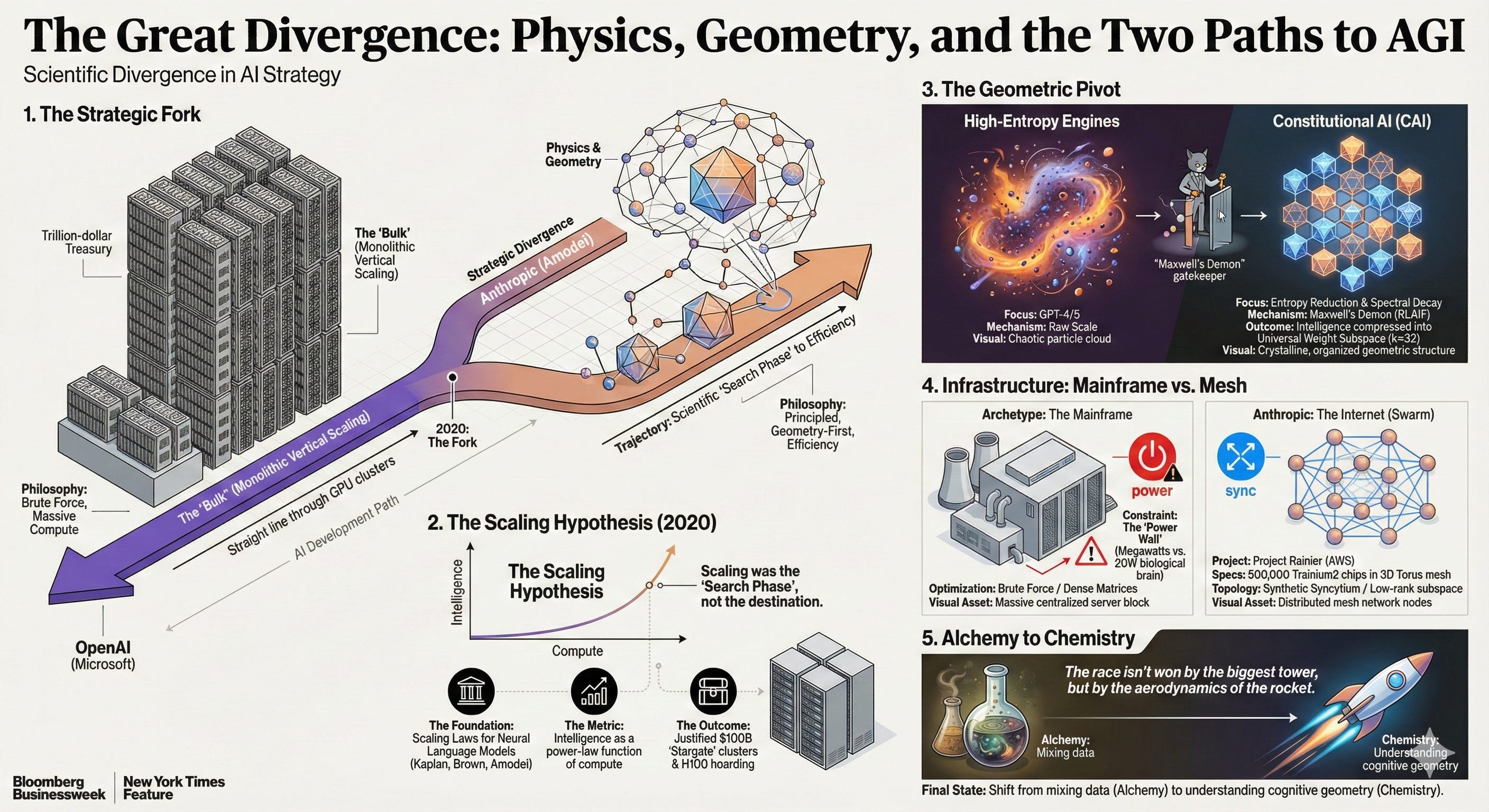 The Great Divergence: Physics, Geometry, and the Two Paths to AGI