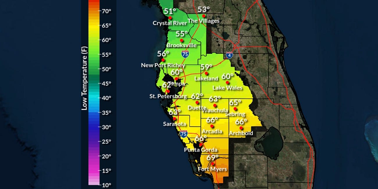 Cooler Temperatures Arrive in Manatee County Early This Week