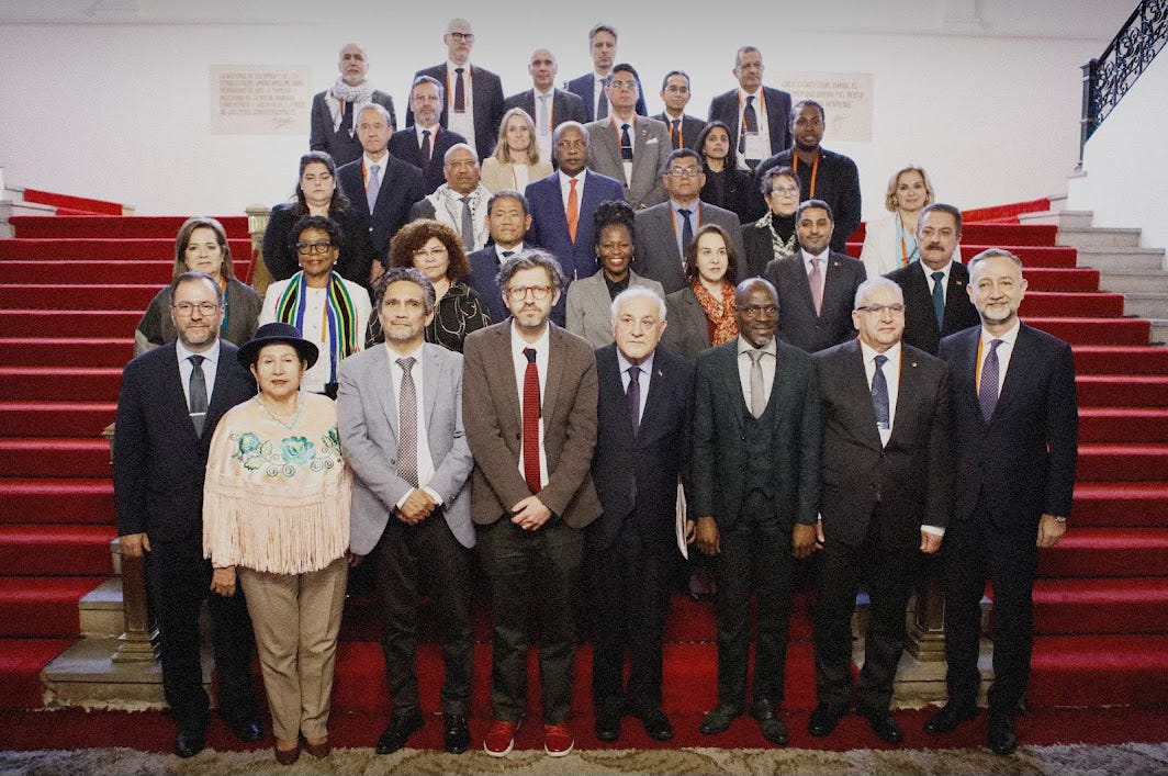 representatives from 33 nations at the July 16 2025 Gaza emergency conference in Bogotá