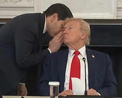 File:Secretary of State Marco Rubio briefing President Donald Trump on the Gaza Peace Deal.png