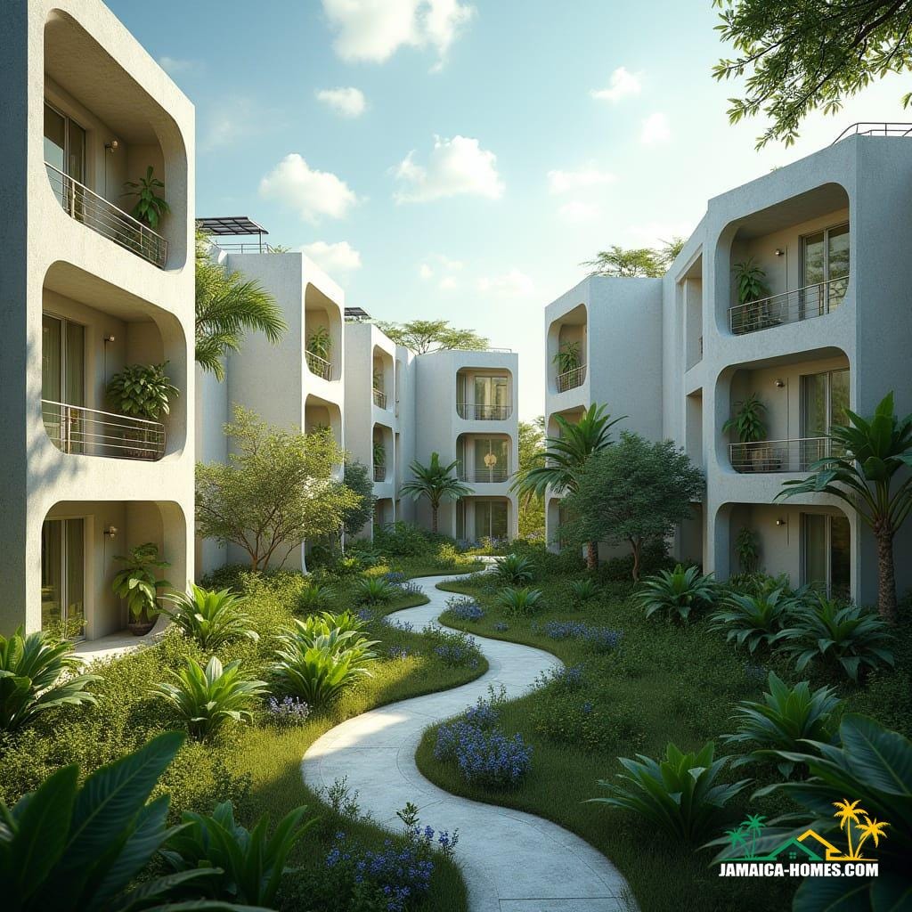 Futuristic modular housing in Jamaica