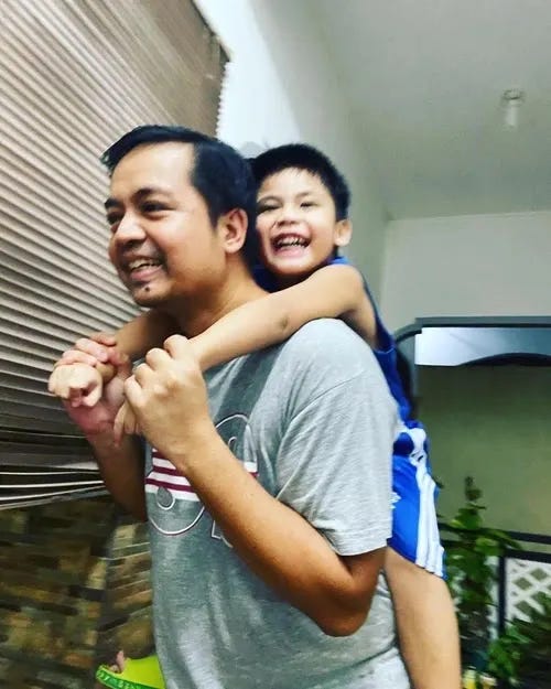 Father and son bonding Father and son bonding