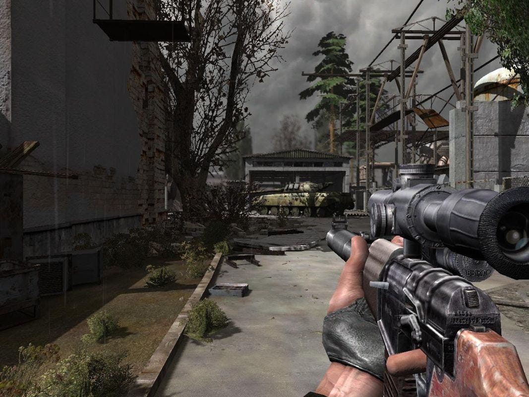 S.T.A.L.K.E.R.: Shadow of Chernobyl Screenshot (THQ E3 Press Disc 2005): 03-28-05 (used in May issues) S.T.A.L.K.E.R.: Shadow of Chernobyl Screenshot (THQ E3 Press Disc 2005): 03-28-05 (used in May issues)