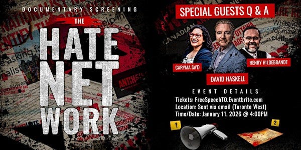 Free Speech Documentary Screening in Toronto (West GTA)