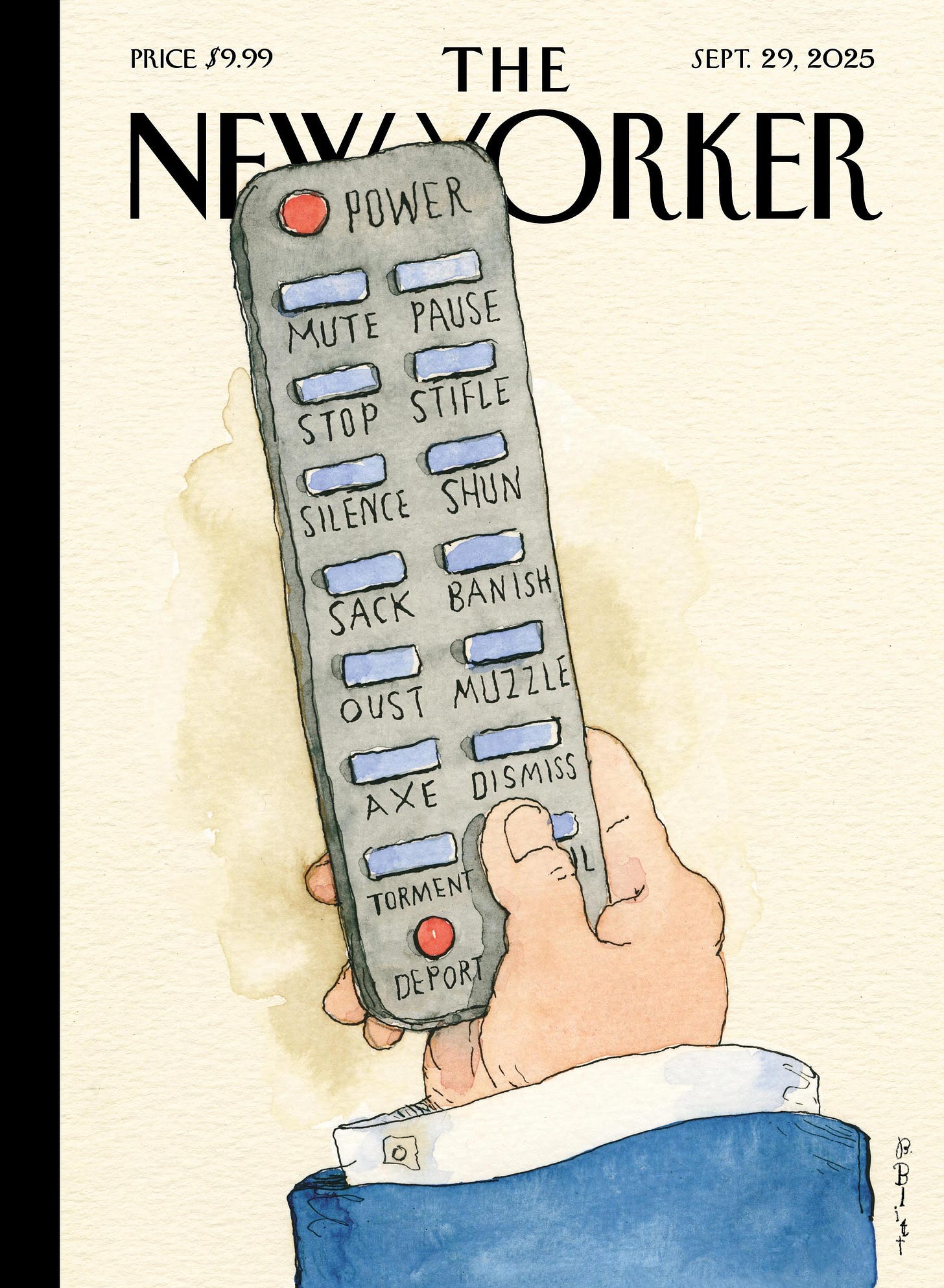  The cover of the September 29, 2025, issue of The New Yorker.