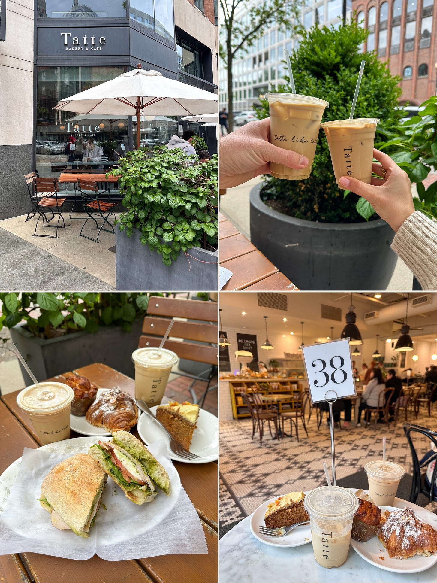 Food and coffee at Tatte Bakery & Cafe in Boston Food and coffee at Tatte Bakery & Cafe in Boston