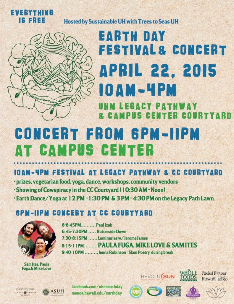 University of Hawaii at Manoa Earth Day 2015 University of Hawaii at Manoa Earth Day 2015