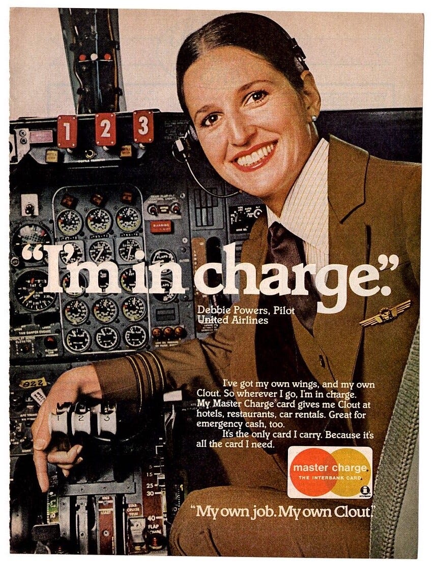 vintage 1970s mag print ad MASTER CHARGE credit card My own job My own Clout v2 - Picture 1 of 1