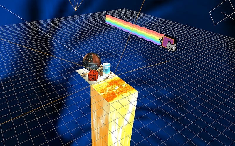 A thrown together VR scene with some Žižek in it
