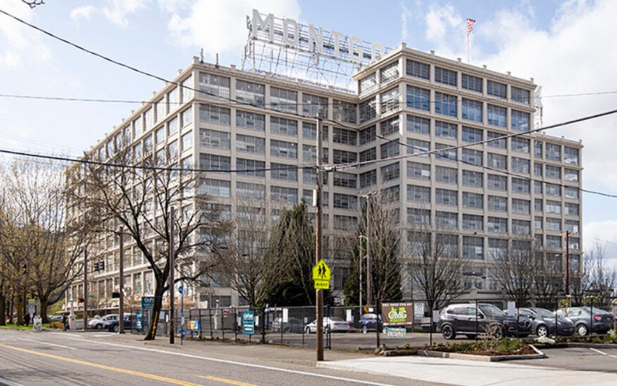 Montgomery Park, an office building in Northwest Portland, has 768,443 square feet of space. (DJC file)