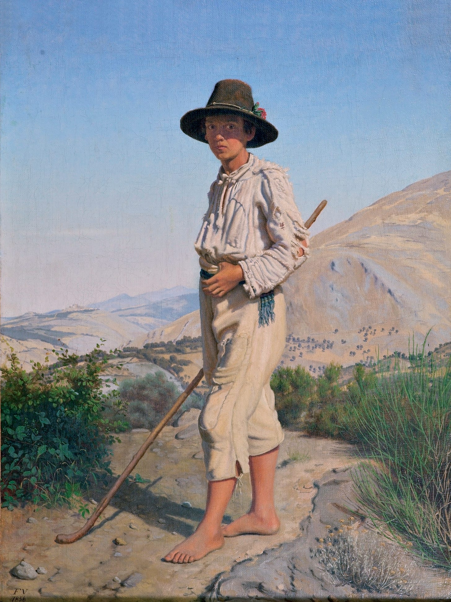 Italian shepherd boy, by Frederik Vermehren Italian shepherd boy, by Frederik Vermehren