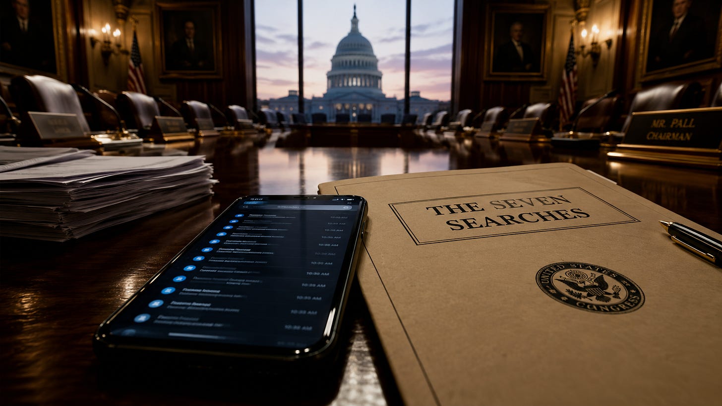 An Open Letter to Chairmen Johnson and Paul: The Seven Searches An Open Letter to Chairmen Johnson and Paul: The Seven Searches