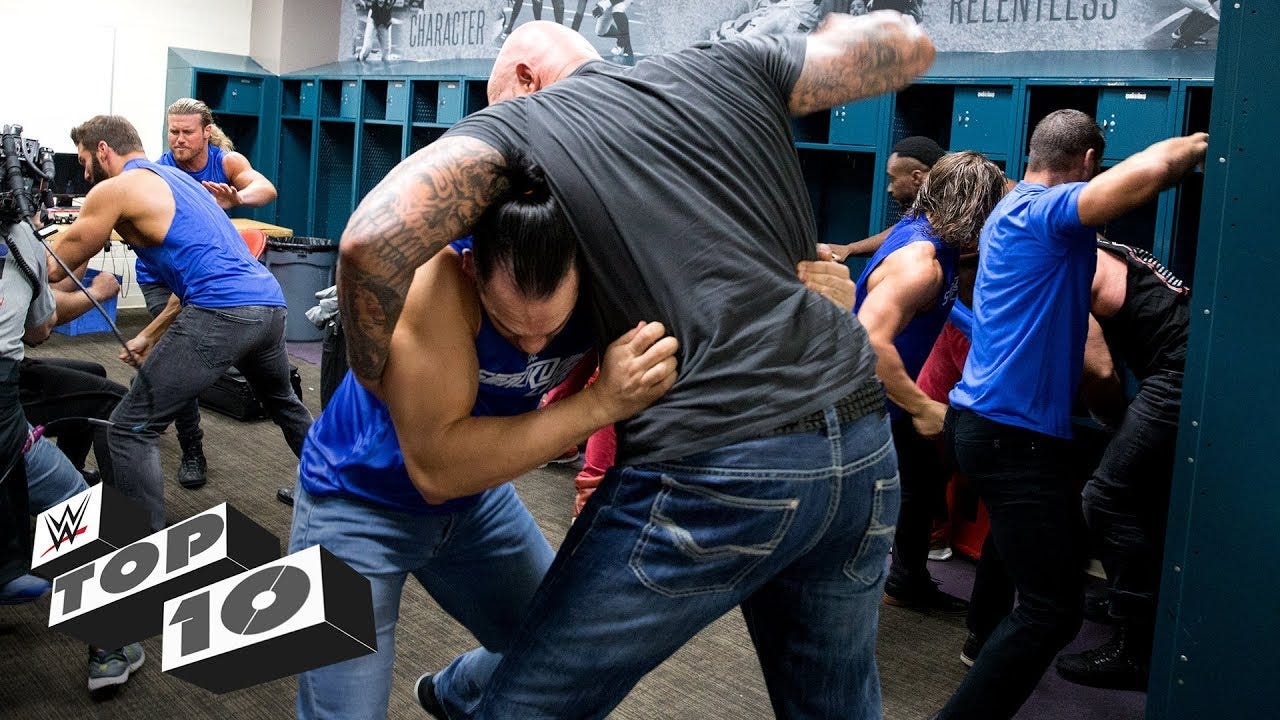 Wildest locker room brawls: WWE Top 10, March 19, 2018 - YouTube Wildest locker room brawls: WWE Top 10, March 19, 2018 - YouTube