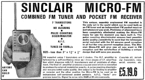 Micro FM Kit Sinclair Radionics Ltd.; St. Ives Cambridge, build ...