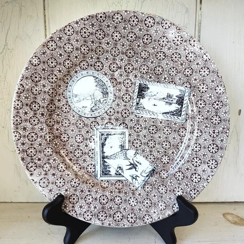 Antique Aesthetic Movement Brown Chintz 9" Plate Mayer - Picture 2 of 5