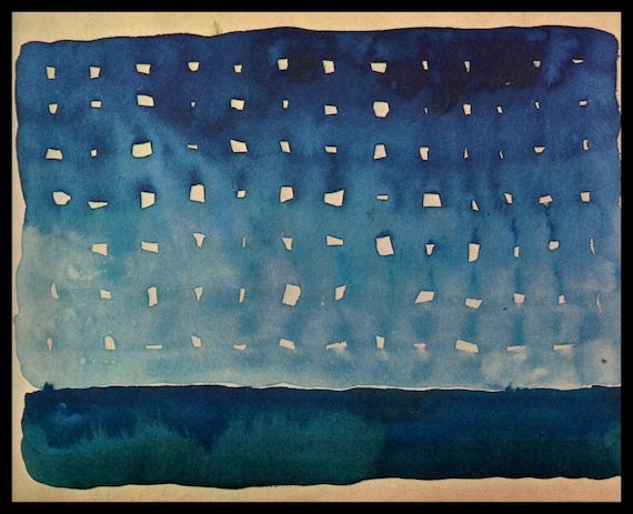 1917 Georgia O&#39;Keeffe Print Starlight Night Watercolor | Etsy