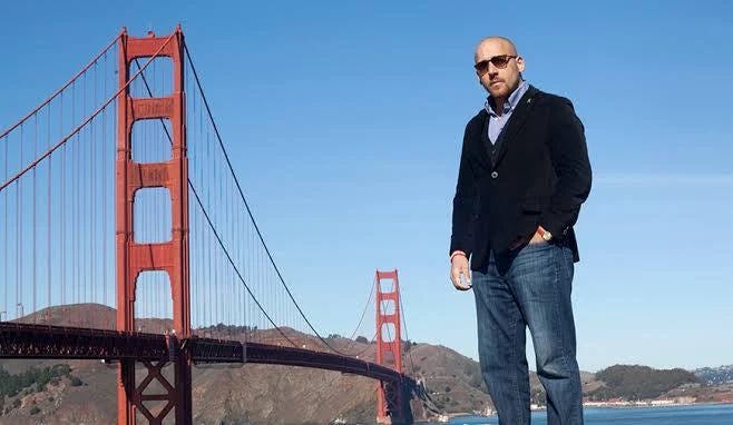 Image of Kevin Hines, who survived jump from Golden Gate Bridge, speaking at UNK