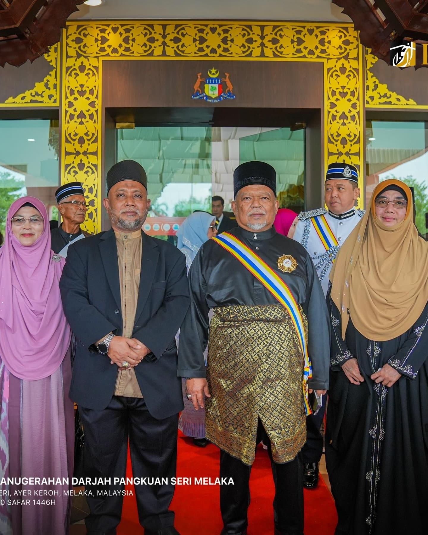 May be an image of 5 people, dais and text